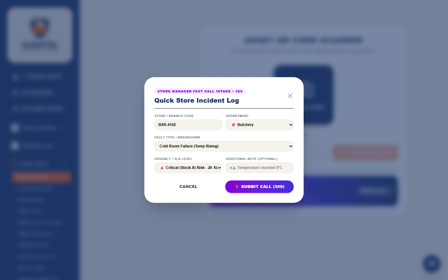 Express Breakdown Intake app